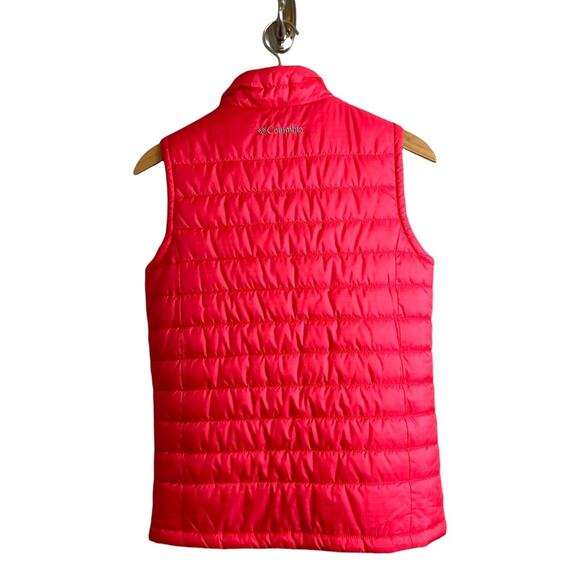 Columbia Vest Girls Omni Heat Reflective Thermal Front Zip Pink Barbiecore Sz L - Picture 2 of 13